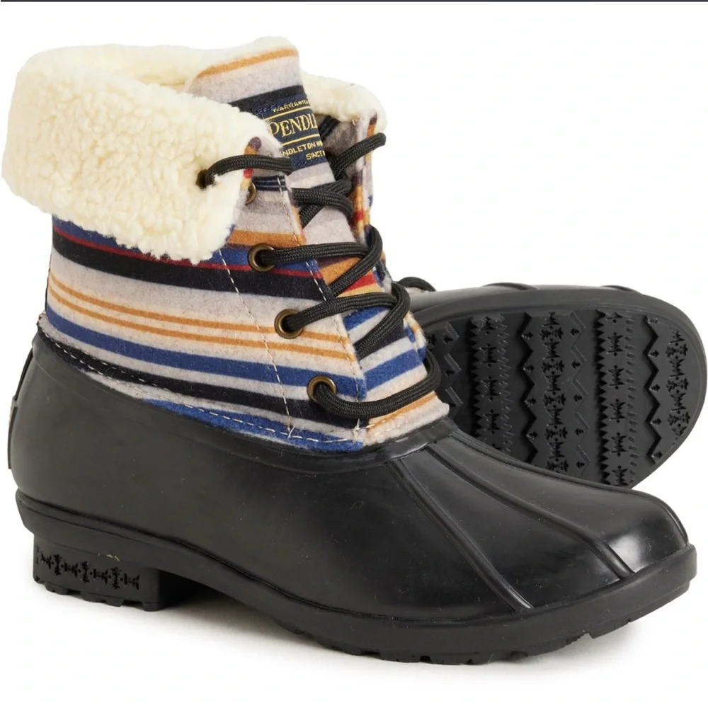 Pendleton Bridger Stripe Wool Duck Multicolor Striped Winter Rain Boots_2